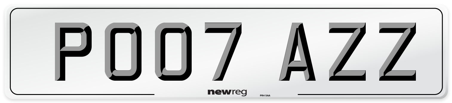 PO07 AZZ Number Plate from New Reg